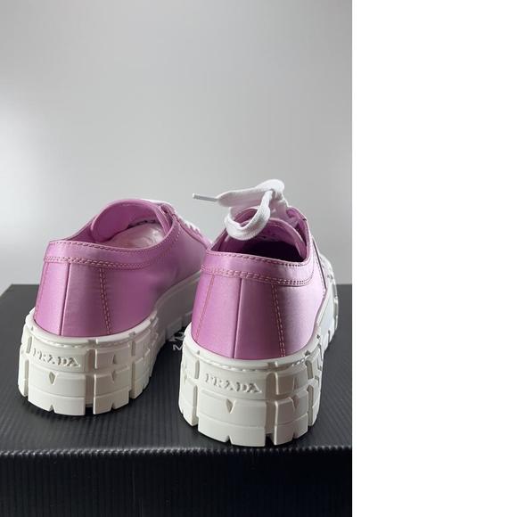 Double Wheel Recycled Nylon Gabardine Donna Pink Platform Sneaker e362 - Picture 4 of 12